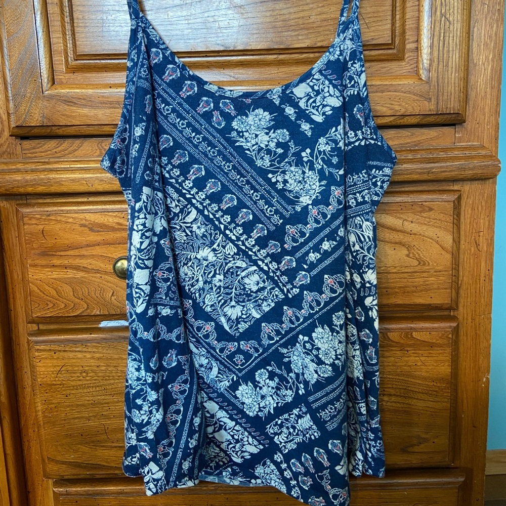 Maurices Blue Patterned Tank Top